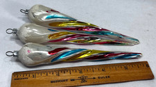 3 Antique Mercury Glass twisted ICICLES 6
