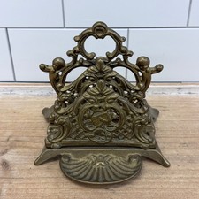 Vintage Victorian Revival Cast Metal Letter Holder Depose Desk Organizer picture