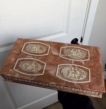 Vintage Genuine Incolay Stone Cameo Jewelry Box picture