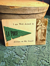 Vintage Pennent Postcard Laporte Indiana. ...I am well armed in LaPorte...... picture