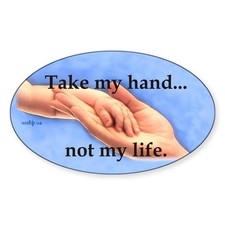 CafePress Take My Hand, Not My Life Oval Sticker Sticker (Oval) (123496068) picture