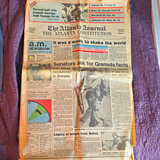 Atlanta Journal/Atlanta Constitution Oct 30 1983 Grenada Headlines picture