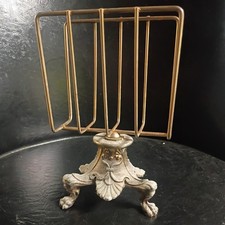 Antique Brass Napkin/Letter Holder BWM NY #107 1920’s Ornate Claw Feet picture