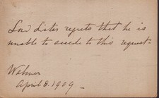 JOSEPH LISTER - THIRD PERSON AUTOGRAPH NOTE 04/08/1909 picture
