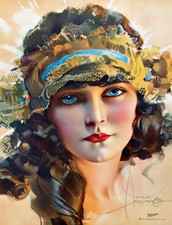 Vintage 1920s Art Deco Portrait Poster - Rolf Armstrong 24x36” RARE Reprint💯 🤯 picture