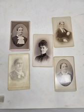 5 Antique 1800s  Women CDV Photo Cards – Fashion Portrait Photography picture