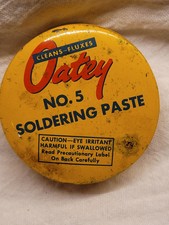 OATEY NO 5 SOLDERING PASTE TIN ADVERTISING METAL TIN  picture