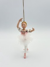 Kurt S Adler Tiny Ballerina Christmas Ornament C8339 Blonde Pink Tutu Resin picture