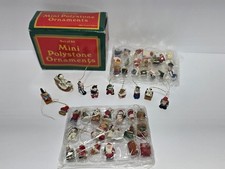 Vintage Giftco Mini Polystone Christmas Ornaments Lot of 50 Partial Box 54815 picture