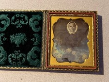 Antique Daguerreotype Female Portrait Photo Case Mid-1800's Estate Image Shift picture
