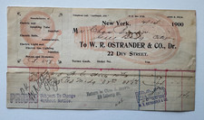 Vtg 1900 Billhead New York NYC WR Ostrander & Co 22 Electric Lighting 22 Dey St picture