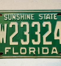 Vintage 1969-70 Florida License Plate Dade County 1W233245 Sunshine State picture
