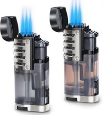 Torch Lighter 2 Pack Triple Jet Flame Butane Torch Lighters Refillable Butane Ga picture