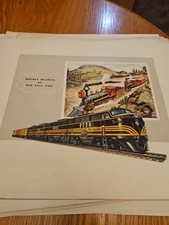 Vintage 1950s General Motors EMD Railroad Locomotive Prints 16 Lithograph Set picture