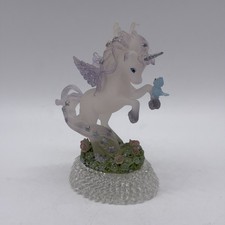 Vintage 1990s Rainbow Dreams Unicorn Clear bluebird Enchantment W/Spun Glass picture