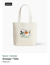 Starbucks x Peanuts Snoopy Full Size Tote Online Exclusive Sold Out. picture