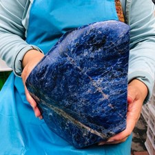 17.9 LB Natural Large Polished Sodalite Freeform Blue Mineral Specimen 5899 picture