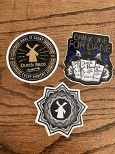 Vintage Dutch Bros Sticker Lot, Drink One For Dane, Windmill Make It Count READ picture
