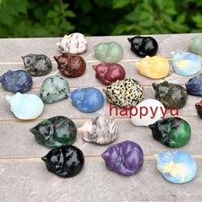 100pcs Mix Natural Quartz Sleeping cat Carved Crystal Skull healing Wholesale picture