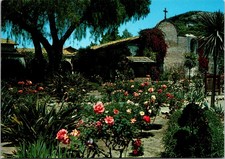Mission San Juan Capistrano Bell Wall Rose Garden CA Vintage Postcard 5P21-27 picture