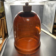 Antique Early to Mid 19th Hand Blown Amber Hanging Hall Glass Shade 11.50” picture