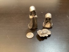 Vintage Walli Ortman Hudson Pewter Nativity Mary Joseph Baby Jesus picture