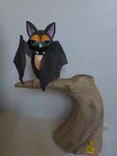Vtg Gemmy Animated Fraidy Bat Motion Activated Plays You Spin Me Round Halloween picture