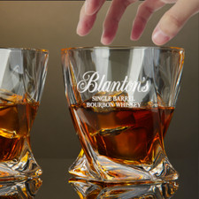 Custom Engraved Blanton's Whiskey Glass – 10 oz Twisted Rocks Glass picture