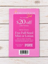 Victoria’s Secret $20 Off $50 + A Free Full Size Mist Or Lotion October 1-12th picture