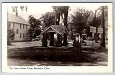 c1930s RPPC Town Water Pump Brooklyn Connecticut Antique Postcard picture