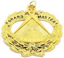 Masonic Collar Jewel Grand Master Gold Freemason Mason DMP-100G picture