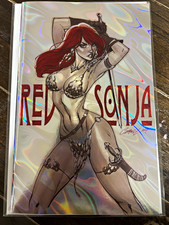Red Sonja #1 Dynamite J. Scott Campbell Mellow Fellowship Lava Foil picture