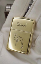 Zippo Camel Picasso Gold Lighter Black Panel Collectible New With Box picture