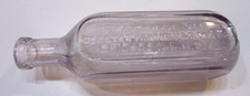 Rare Old 1890s Purple Hue Clear Glass Square Bottle Fahrney's Dr. Peter's Kuriko picture