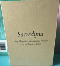 Sacredyna Angel Figurine Glass Forever Flowers 3D Effect Clear Pink Gold Small picture