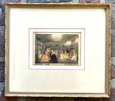 Antique THE CHRISTMAS BALL Victorian PRINT - Holiday Party, Dance 1890's picture