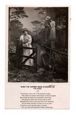When The Harvest Moon Is Shining On Bamforth Romantic Postcard RPPC Unposted picture