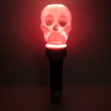 Vintage Pink BLINKY Skull Lite Halloween Blow Mold Flashlight picture