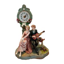 Vintage Montefiori Couple In Love Figurines By Clock - Clock Tested  picture