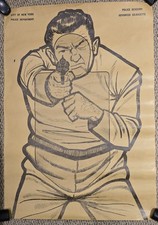  Vintage 1960s NYPD New York City Police Academy Bad Guy Gun Shooting Target  picture