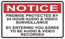 5in x 3in Audio and Video Surveillance Sticker picture