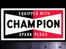 CHAMPION Equipped - Original Vintage 1970's Racing Decal/Sticker - 4.25 inch picture