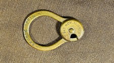 Antique PAT. NOV. 11, 1879 Bronze Klass Rienks Muskegon MI Trick Lock Key Ring picture