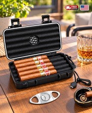 Waterproof Cigar Case Portable Humidor Box with Hygrometer Protective Storage picture