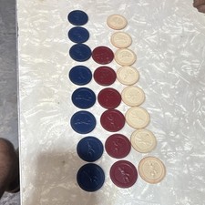 Vintage Clay Horse and Jockey Poker Chips Lot Of 22 picture