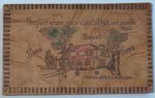 Home Sweet Home PM Perrinton Michigan 1906 S.N. Co. Leather Postcard A361 picture