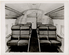 Douglas DC-5 Airliner Cabin Interior Vintage Photo 8x10, Signed Artist Rendering picture