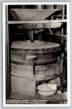 1930s Old Grist Mill Hopper Grinding Stones Norris Dam TN Vintage RPPC Postcard picture
