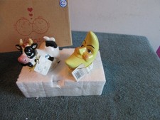 New Westland giftware Cow jumped over moon S&P shakers 93480 salt pepper Box picture