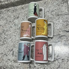 Vintage Met Opera Mug Set of 5 Metropolitan Opera House Puccini Verdi Japan picture